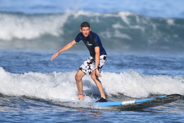 man surfing