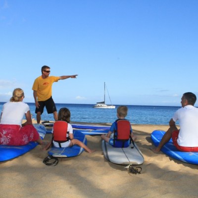 family surf lesson