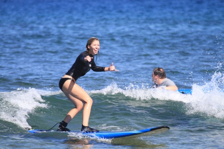 girl surfing