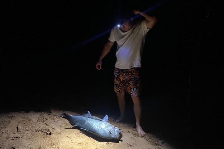 a man holding a fish